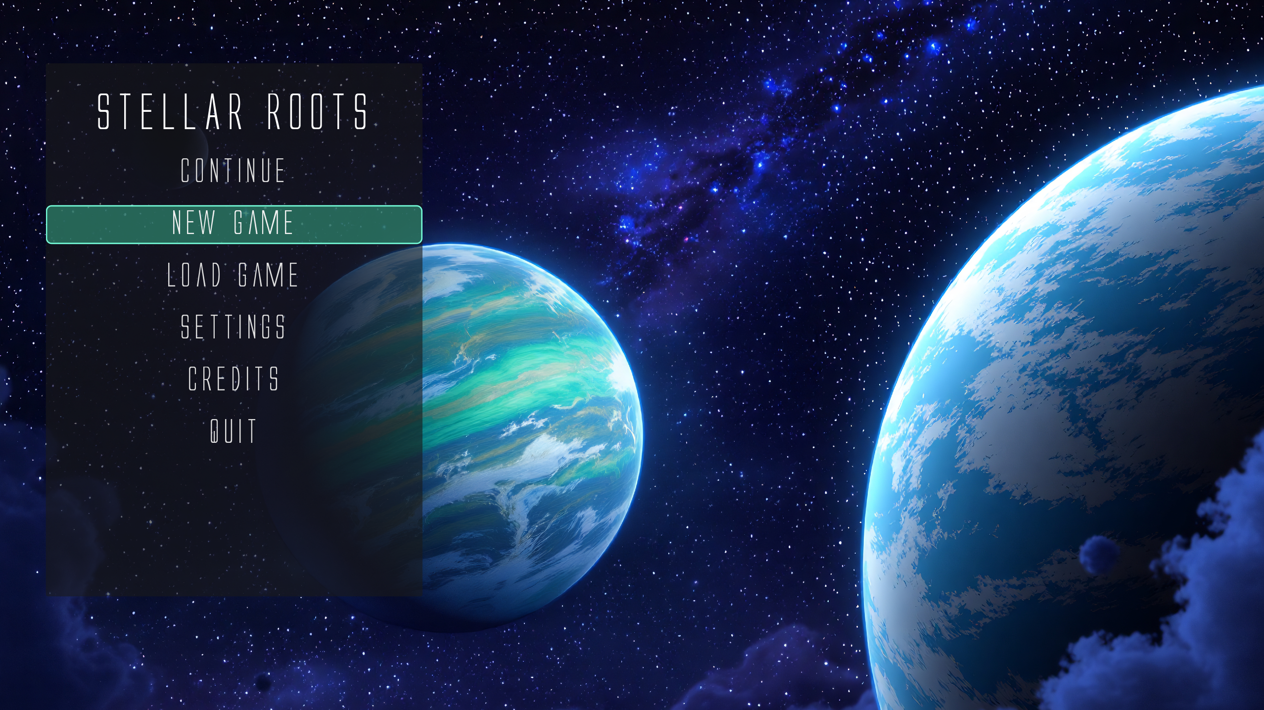 Teaser menu screen from my pixel-art RPG project